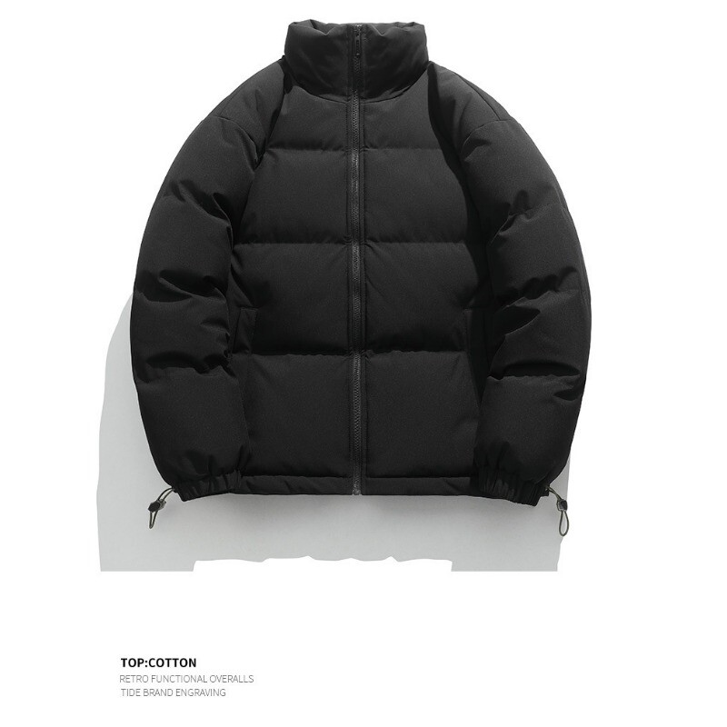 Nauja žieminė vyriška striukė žieminė laisvalaikio parkai Stori šilti viršutiniai drabužiai stovi apykaklė Vyriška paltai Vienspalviai užtrauktuku Vyriški drabužiai