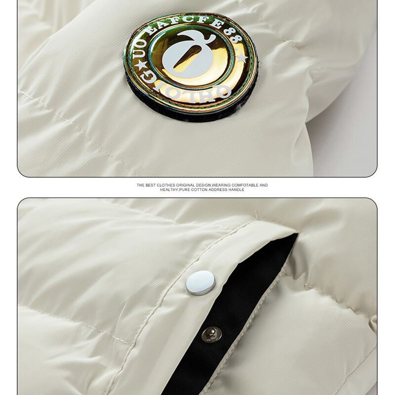 Meeste 2023. aasta talvine tuulekindel, soe pargid, paksud ühevärvilised kapuutsiga reisimantel, meeste vabaaja Y2K moodne sulejope