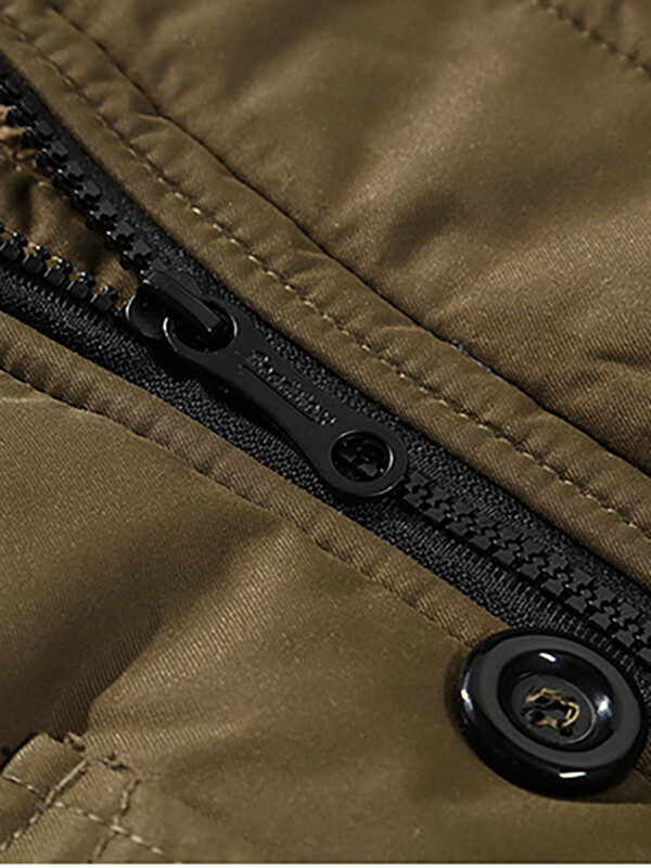 TRAF 2024 Winter Fashion Comfort meeste pesukaru krae keskmise pikkusega pluss fliis pluss suur kapuutsiga puuvillase polsterdatud jope