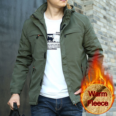 Nova zimska muška topla jakna s debelim postavom za 2024. Modni kaput s kapuljačom i ovratnikom otporan na vodu, jesenska gornja odjeća od flisa