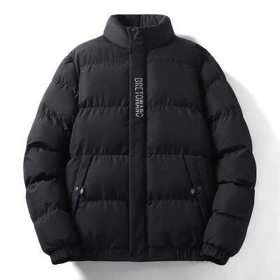 Jachetă de iarnă Parka pentru bărbați, îngroșă, caldă, impermeabilă, guler pentru bărbați, culoare solidă, parka rezistentă la vânt, jachete pentru bărbați, plus mărimea 5XL