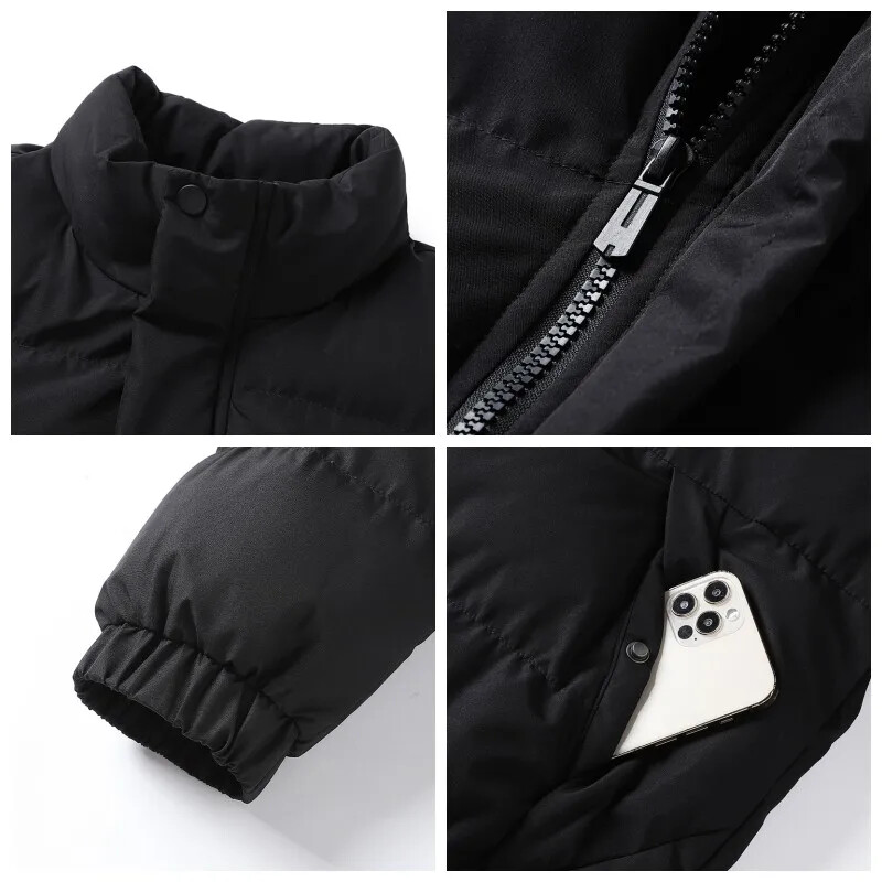 Zimska jakna muške parke debljine topli vodootporni kaput muška samostojeća ovratnica jednobojna parka otporna na vjetar muške jakne velika veličina 5XL