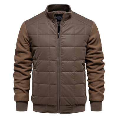 AIOPESON Meeste Talvine Soe Paks Fliis Voodriga Jakid Lapiline Plaid Stand Collar Mood Jakk Mantel meestele