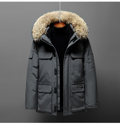 Novi zimski muški ležerni kaputi s pačjim paperjem i krznenim ovratnikom s kapuljačom Visokokvalitetni muški vjetrootporni vodootporni zimski kaputi Tople perje jakne 4X