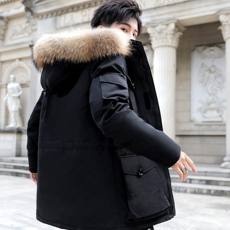 Zimski kaputi od -30 stupnjeva Muška jakna s 90% bijelim pačjim puhom, velikim krznenim ovratnikom, toplim podebljanim parkama, snježnim kaputom, muškim maskirnim