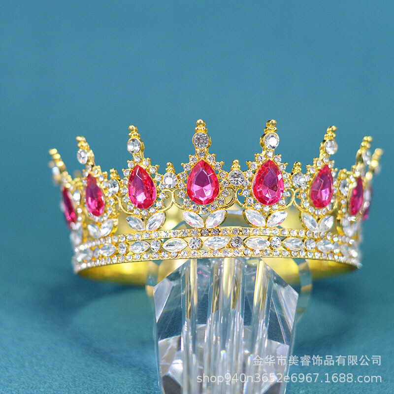Europska i američka barokna kruna Tijara Vjenčani dodaci za mladence Okrugla kruna Rođendanska haljina za odrasle Okrugla kruna Dodaci za kosu