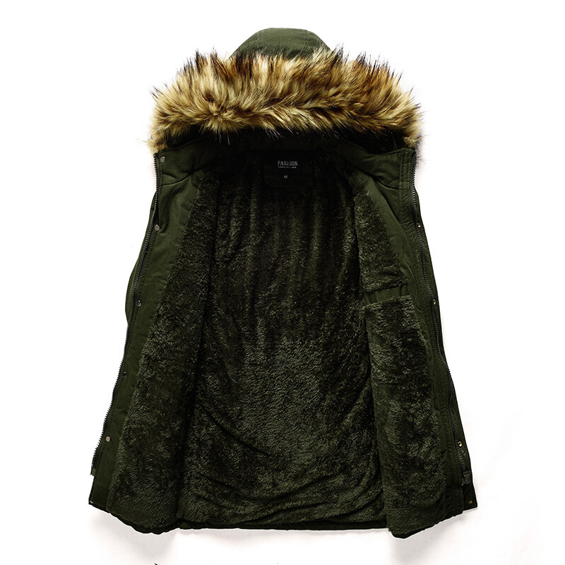 Krzneni ovratnik s kapuljačom Ležerni flis Kaput s podstavom od pamuka Kvalitetna tkanina Udobna za kožu Prozračna Hrskava odjeća Topla Vodootporna