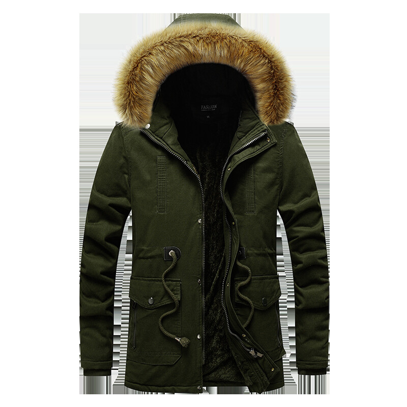 Krzneni ovratnik s kapuljačom Ležerni flis Kaput s podstavom od pamuka Kvalitetna tkanina Udobna za kožu Prozračna Hrskava odjeća Topla Vodootporna