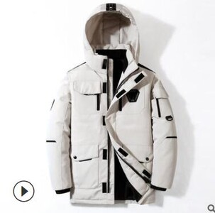 Degree Down parke Snježna jakna Muška zimska jakna Bijele parke s pačjim puhom Deblji kaput Krzno s kapuljačom Debela topla muška vjetrovka