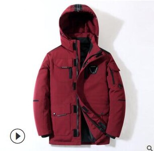 Degree Down parke Snježna jakna Muška zimska jakna Bijele parke s pačjim puhom Deblji kaput Krzno s kapuljačom Debela topla muška vjetrovka