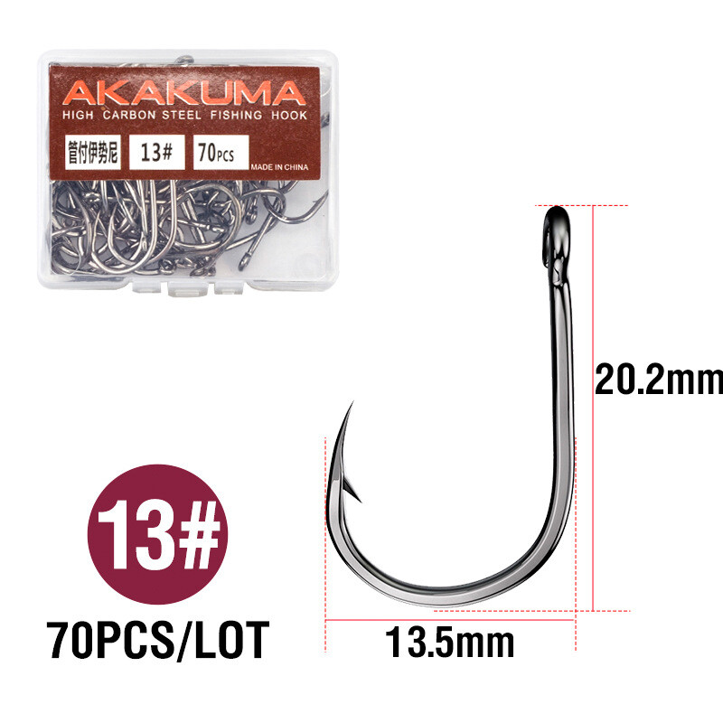 Iseni udice za ribolov s bodljikavom cijevi, 100 komada, jednostruka udica protiv bijega u kutiji, okrugla udica za ribolov, visokougljični čelik