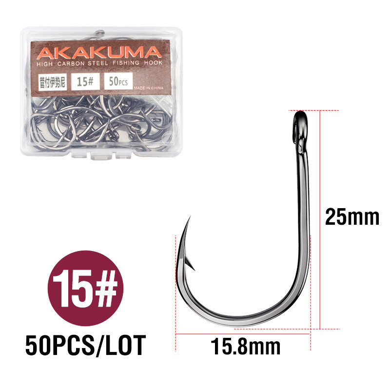 Iseni udice za ribolov s bodljikavom cijevi, 100 komada, jednostruka udica protiv bijega u kutiji, okrugla udica za ribolov, visokougljični čelik