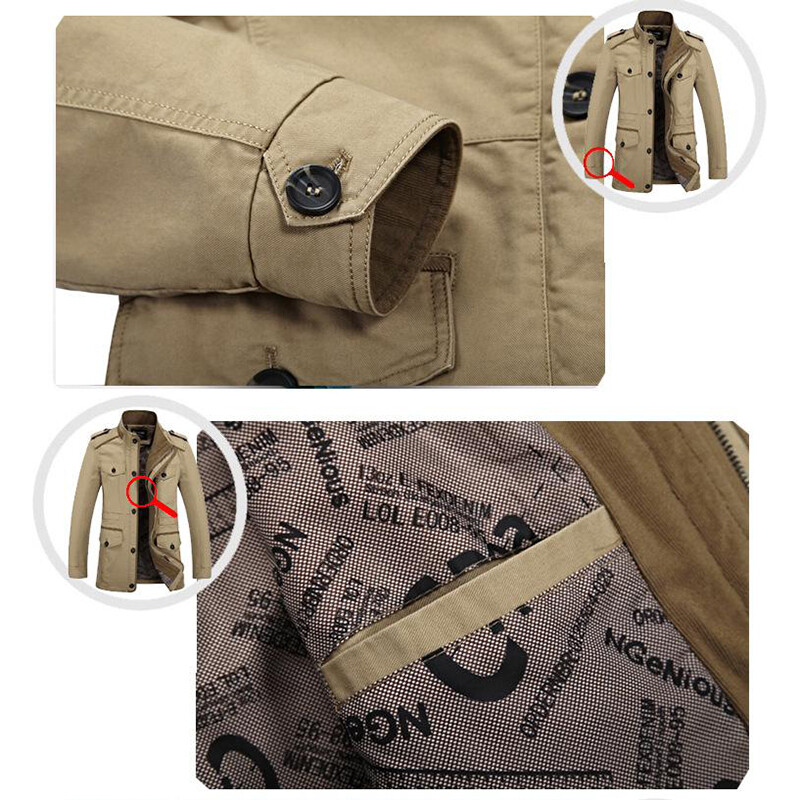 Brend muška ležerna jakna muška vjetrovka prevelika 6XL jesen isprani pamuk klasične duge jakne muška odjeća baloner