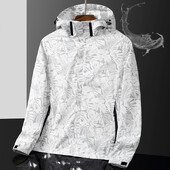 Proljetna vjetrovka 2024. Muška ležerna vodootporna jakna za penjanje s odvojivim šeširom Unisex modni gorpcore kamuflažni kaput za ribolov za kampiranje