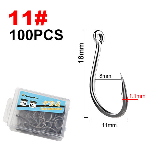 Iseni udice za ribolov 100 komada u kutiji ravni pojas prsten bodljikavi šaran ribolov crni prekogranični