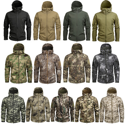Îmbrăcăminte de marcă ESDY de toamnă pentru bărbați, jachetă din fleece de camuflaj, în aer liber, îmbrăcăminte tactică Multicam, pentru bărbați, jachetă de camuflaj