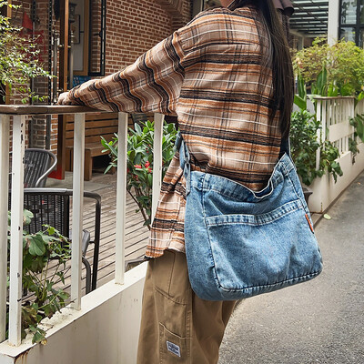 Ženska traper vintage torba Visokokvalitetna kaubojska torba preko ramena Dizajnerska kurirska torba Ženska torba za putovanje na posao velikog kapaciteta