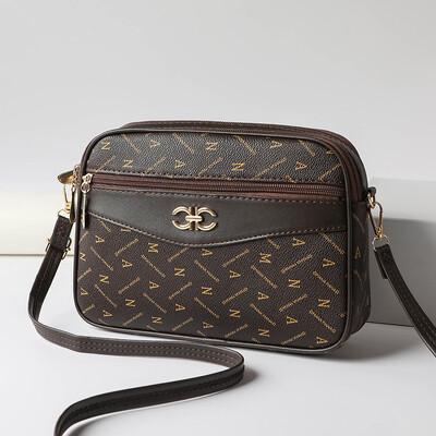 2024 Sredovječna torbica Četveroslojna torbica za mobilni telefon Stara torba s cvijećem Nova ženska torba velikog kapaciteta Dijagonalna križna marka Majčina torba