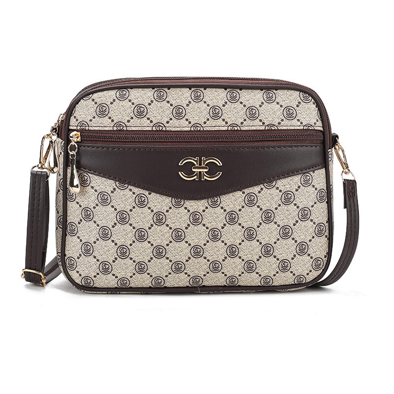 2024 Sredovječna torbica Četveroslojna torbica za mobilni telefon Stara torba s cvijećem Nova ženska torba velikog kapaciteta Dijagonalna križna marka Majčina torba