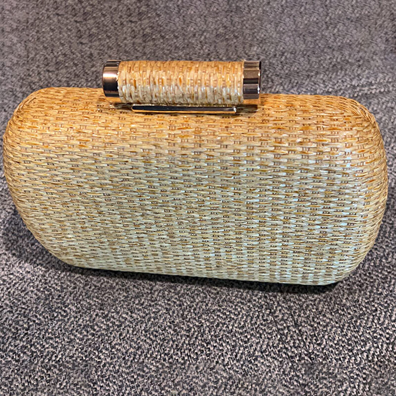 Straw Clutch rahakott naistele pulmadeks käsitsi kootud õhtune õlgedest käekott Peo pulmadeks suveks vitstest õlakottid