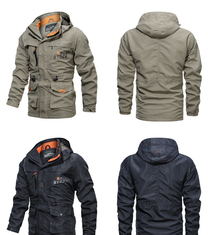 Proljetni kaput Muške jakne za kampiranje Muška radna odjeća Odjeća Muška jesenska vjetrovka s kapuljačom Muška prekomjerna vjetrobranska jakna Muškarci