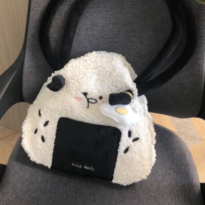 Toamnă Iarnă japonez drăguț pluș velur modă sushi orez ball Messenger geantă femei geanta tote geantă poșete genți de mână