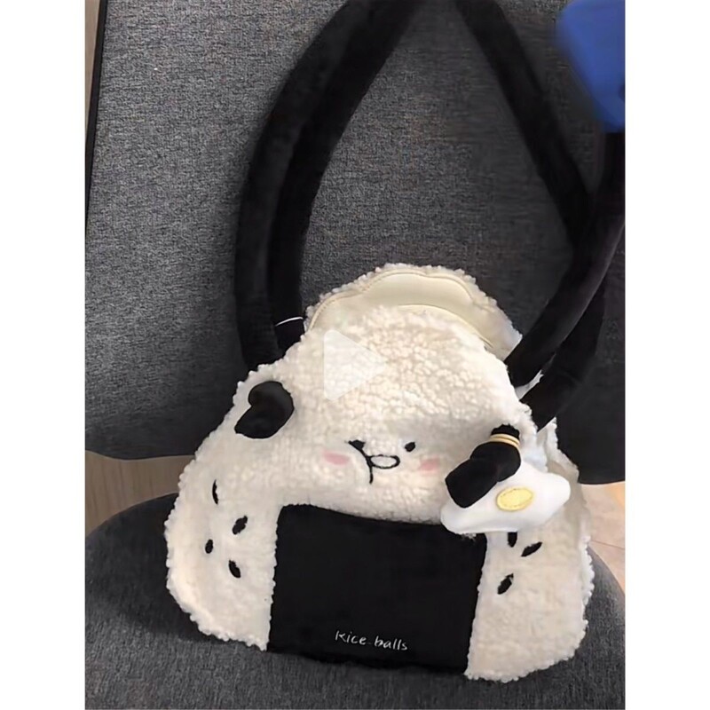 Φθινοπωρινή Χειμερινή Ιαπωνική χαριτωμένη βελούδινη μόδα κοτλέ Σούσι Rice Ball Messenger Τσάντα Γυναικεία Τσάντα Τσάντα Tote Τσάντες Τσάντες