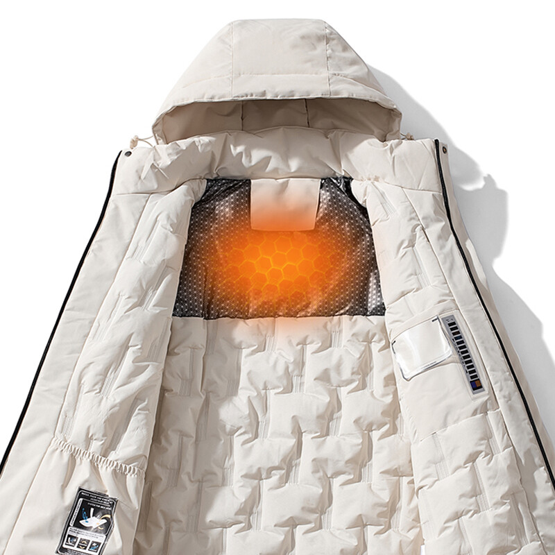 JNLN Jachetă impermeabilă de iarnă pentru bărbați, drumeții, camping, schi, haină caldă, în aer liber, rezistentă la vânt, îmbrăcăminte groasă de lână pentru alpinism