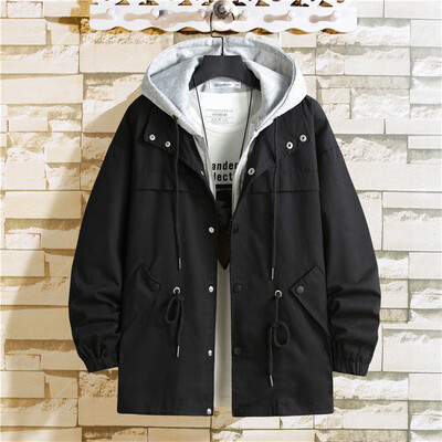 Japanska patchwork lažna dvodijelna jakna 2024. Nova jesenska jakna s kapuljačom Muška ležerna vjetrovka Kaput Široka muška gornja odjeća