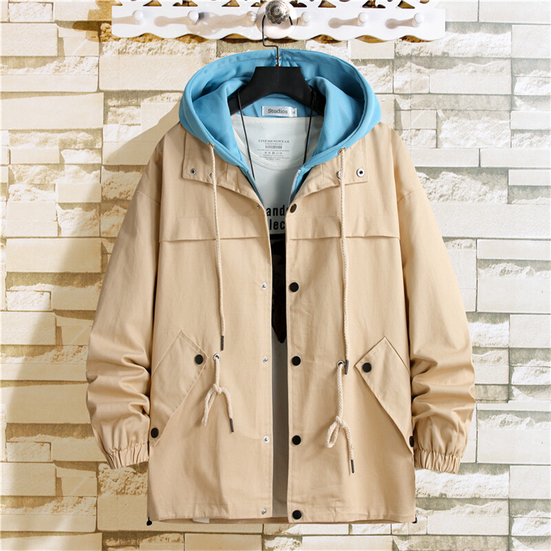 Japanska patchwork lažna dvodijelna jakna 2024. Nova jesenska jakna s kapuljačom Muška ležerna vjetrovka Kaput Široka muška gornja odjeća