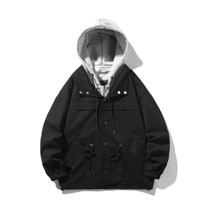 Japanska patchwork lažna dvodijelna jakna 2024. Nova jesenska jakna s kapuljačom Muška ležerna vjetrovka Kaput Široka muška gornja odjeća