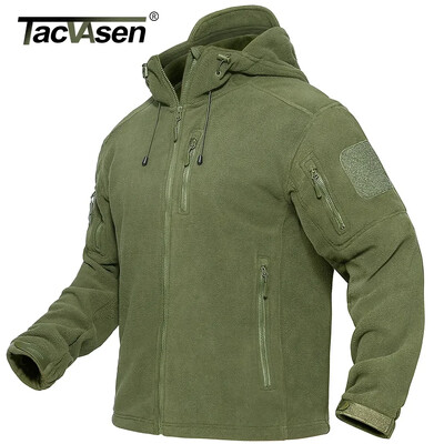 TACVASEN Ανοιξιάτικο Χειμερινό Fleece Μπουφάν με Ανδρικό Hoodie με κουκούλα Fleece Jacket Full-Zip Up Εξωτερικό, αντιανεμικό ζεστό παλτό εργασίας με κουκούλα