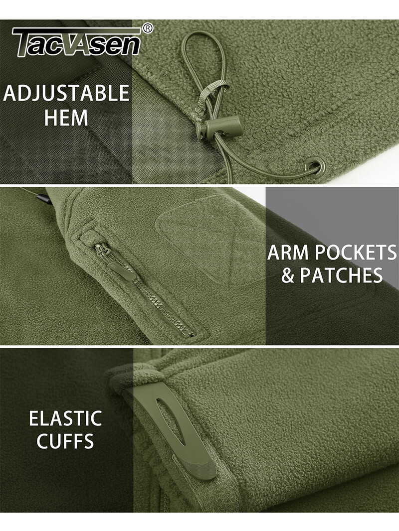 TACVASEN Jachetă fleece primăvară iarnă cu glugă Jachetă fleece pentru bărbați cu glugă, cu fermoar complet, în aer liber, rezistentă la vânt, cu glugă, haină caldă de lucru