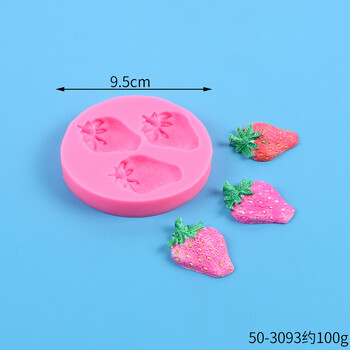 Simulation Size Strawberry Fondant Mold Silicone Mould DIY Chocolate 4 Mini Strawberry Fruit Scent Candle Mold