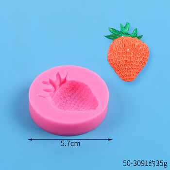 Simulation Size Strawberry Fondant Mold Silicone Mould DIY Chocolate 4 Mini Strawberry Fruit Scent Candle Mold