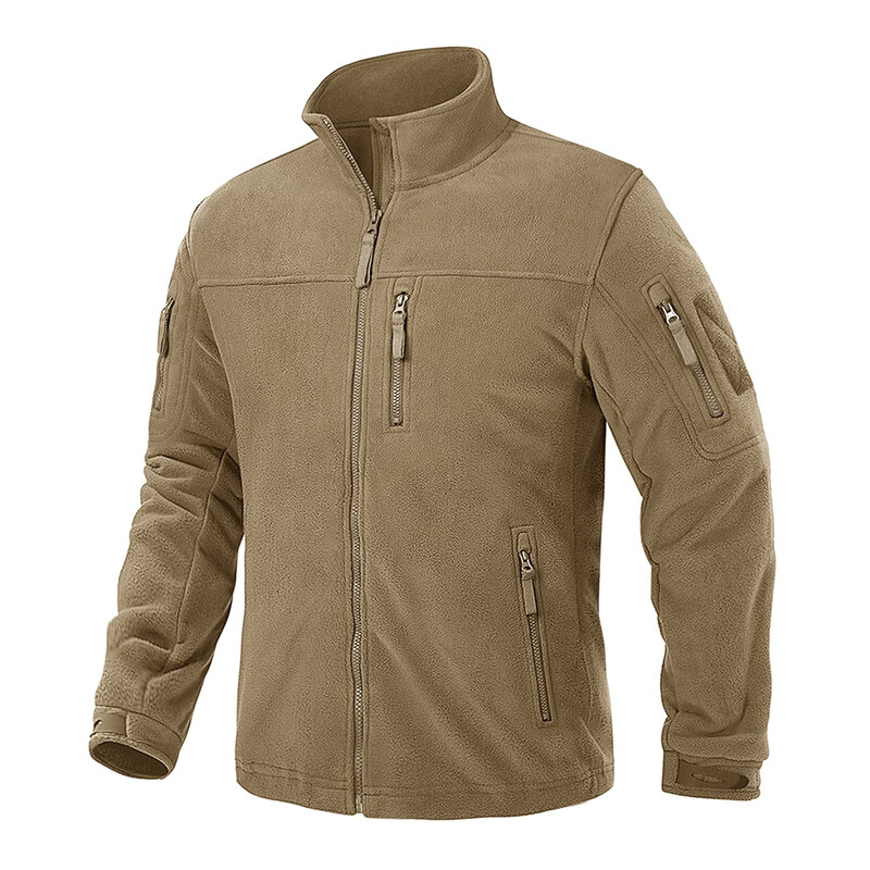 MAGCOMSEN Muške jakne od flisa Jesen Zima Termalne safari jakne otporne na vjetar Jakne s patentnim zatvaračem Vanjska odjeća za rad na terenu