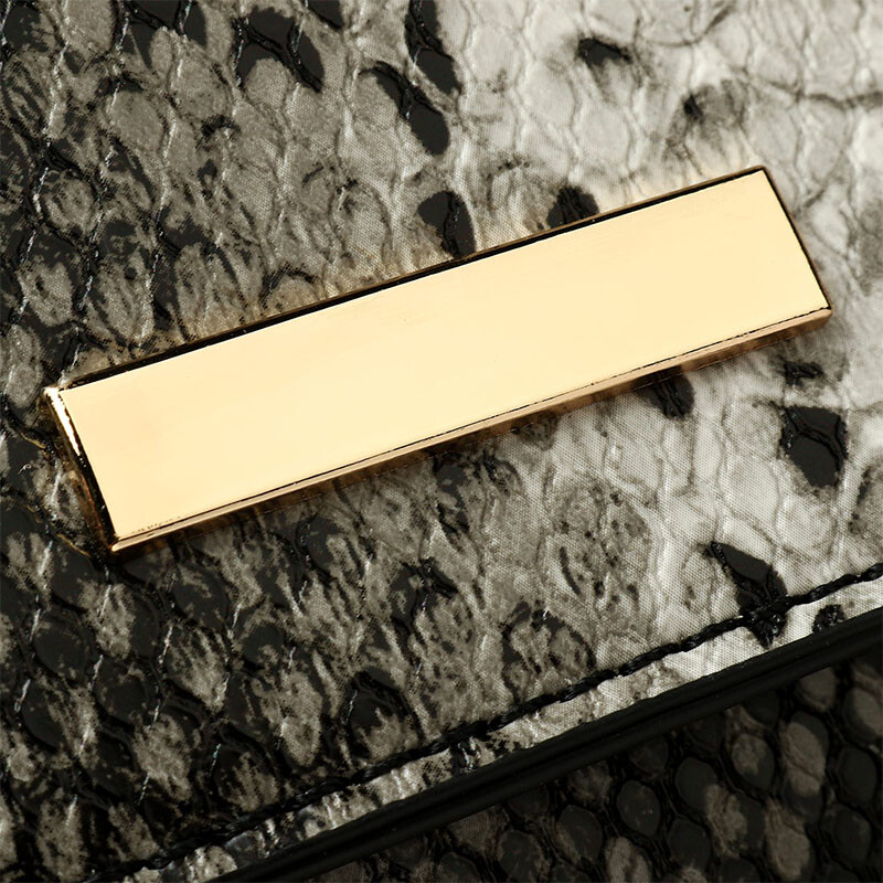 Mat ženske torbe preko ramena od PU kože s lancem Nova modna mala torbica na ramenu s preklopom sa zmijskim uzorkom za djevojčice Četvrtasta torba