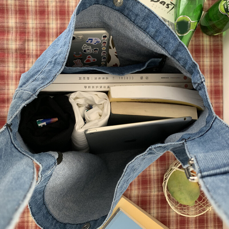 Retro õlakott Naiste Cowboy Crossbody kotid Mood Solid Messenger kotid Naiste Denim Sling Sling kott Suure mahutavusega disainkott