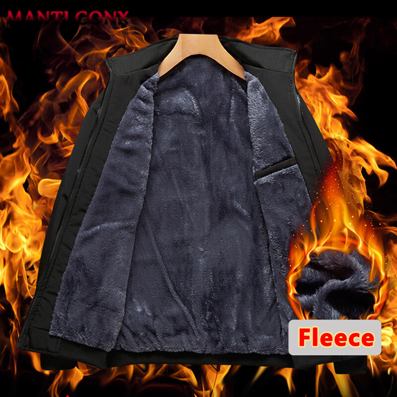 Nova podebljana topla muška zimska jakna Flis podstava Parka kaput Muški poslovni samostojeći ovratnik Termalni muški zimski kaputi Gornja odjeća 3XL