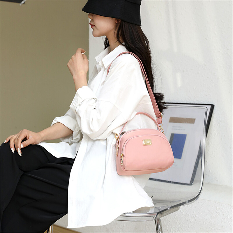 Modne male torbe na rame Ženska torba s dvoslojnim džepovima Ležerna torbica Najlonska vodootporna torba preko ramena Ženska kurirska torba Torbice