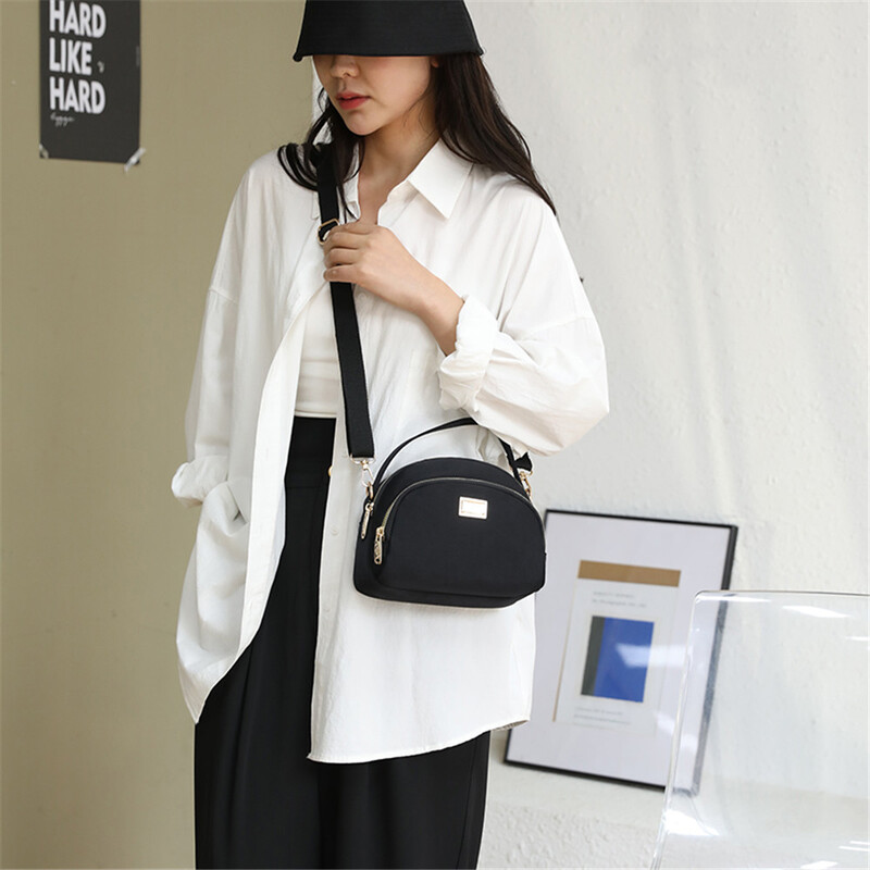 Modne male torbe na rame Ženska torba s dvoslojnim džepovima Ležerna torbica Najlonska vodootporna torba preko ramena Ženska kurirska torba Torbice