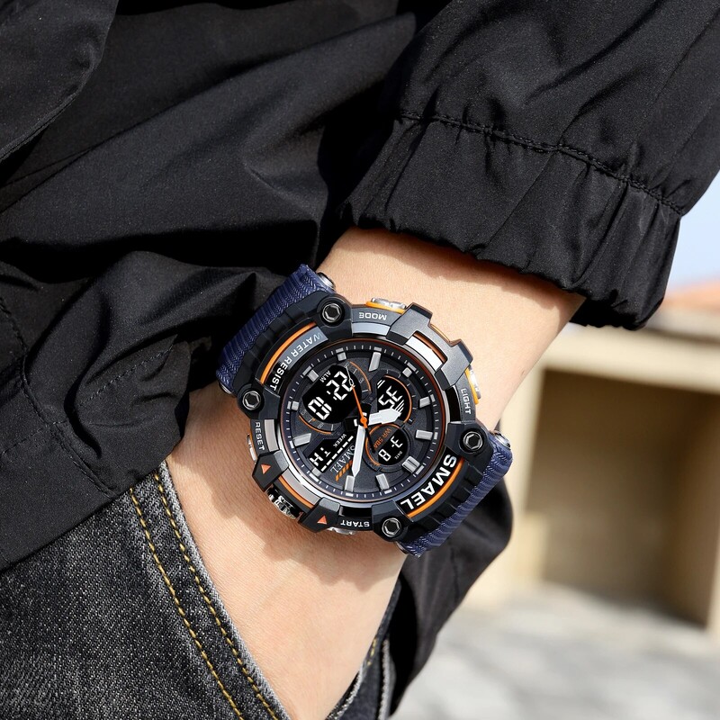 SMAEL brand kvarcni sportski sat sat alarm dvostruki zaslon LED elektronički 50M vodootporni 8079 satovi za muškarce