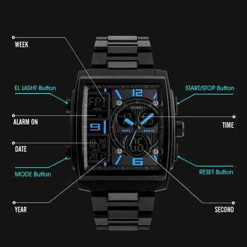 SKMEI 1274 Quartz Electronic Wristwatches Ανδρικό Πολυτελές Ψηφιακό Ρολόι Ανδρικό Αθλητικό Αδιάβροχο Αντρικό Ρολόι Αντίστροφη μέτρηση