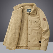 5XL zimska muška taktička jakna s krznenim ovratnikom Topla otporna na vjetar podstavljena vanjska jakna s više džepova, lov, planinarenje, muška radna jakna