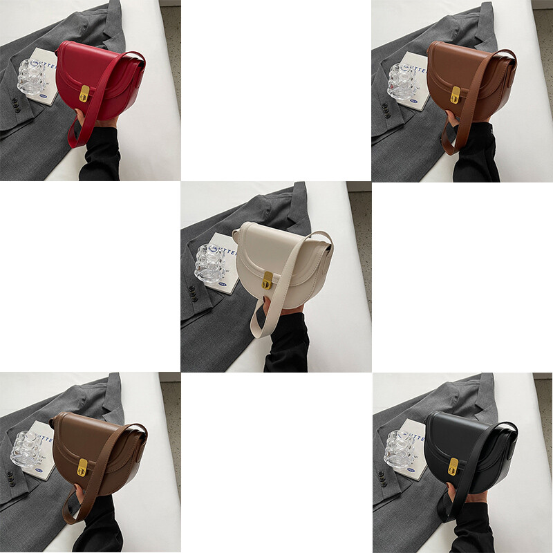 Ženska otmjena jednobojna torba s preklopom od Pu kože Ženska vintage torbica s preklopom na preklop preko ramena