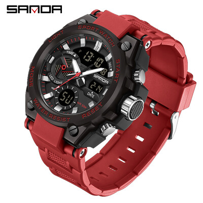 SANDA LED digitalni muški sat G Style Military Sports Electronic Double Display Datum Vodootporni kvarcni sat Relogio Masculino