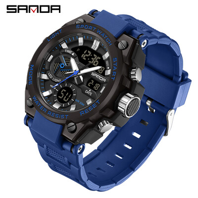SANDA LED digitalni muški sat G Style Military Sports Electronic Double Display Datum Vodootporni kvarcni sat Relogio Masculino