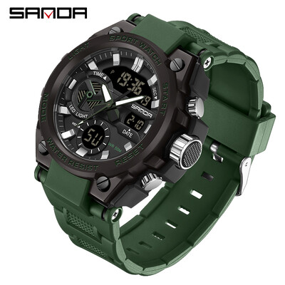 SANDA LED digitalni muški sat G Style Military Sports Electronic Double Display Datum Vodootporni kvarcni sat Relogio Masculino