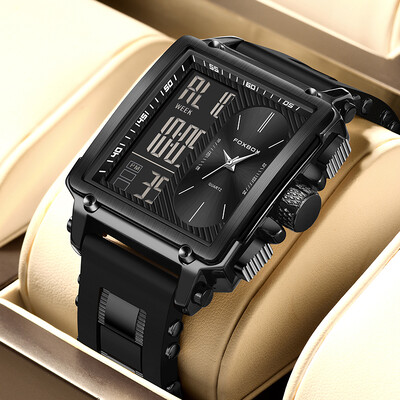 LIGE, μάρκας FOXBOX Fashion Πολυτελές ρολόι σιλικόνης Casual Sport Ηλεκτρονικά ρολόγια χαλαζία για άνδρες αδιάβροχα Εβδομάδα Ημερομηνία Reloj Hombre