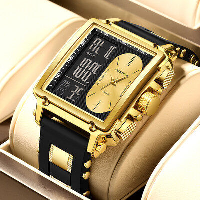 LIGE, μάρκας FOXBOX Fashion Πολυτελές ρολόι σιλικόνης Casual Sport Ηλεκτρονικά ρολόγια χαλαζία για άνδρες αδιάβροχα Εβδομάδα Ημερομηνία Reloj Hombre